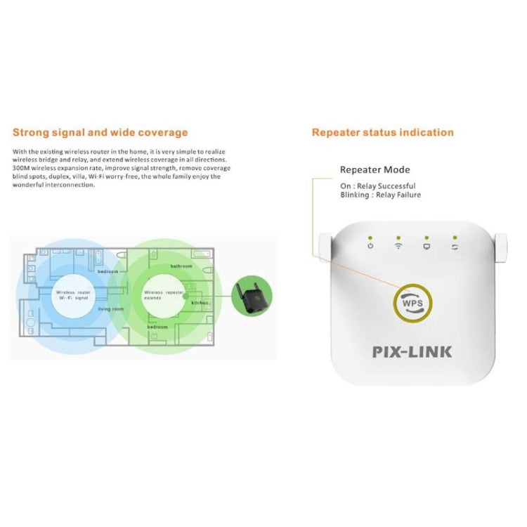 PIX-LINK WR22 300Mbps Wifi Wireless Signal Amplification Enhancement Extender PIX-LINK WR22 300Mbps Wifi Wireless Signal Amplification Enhancement Extender